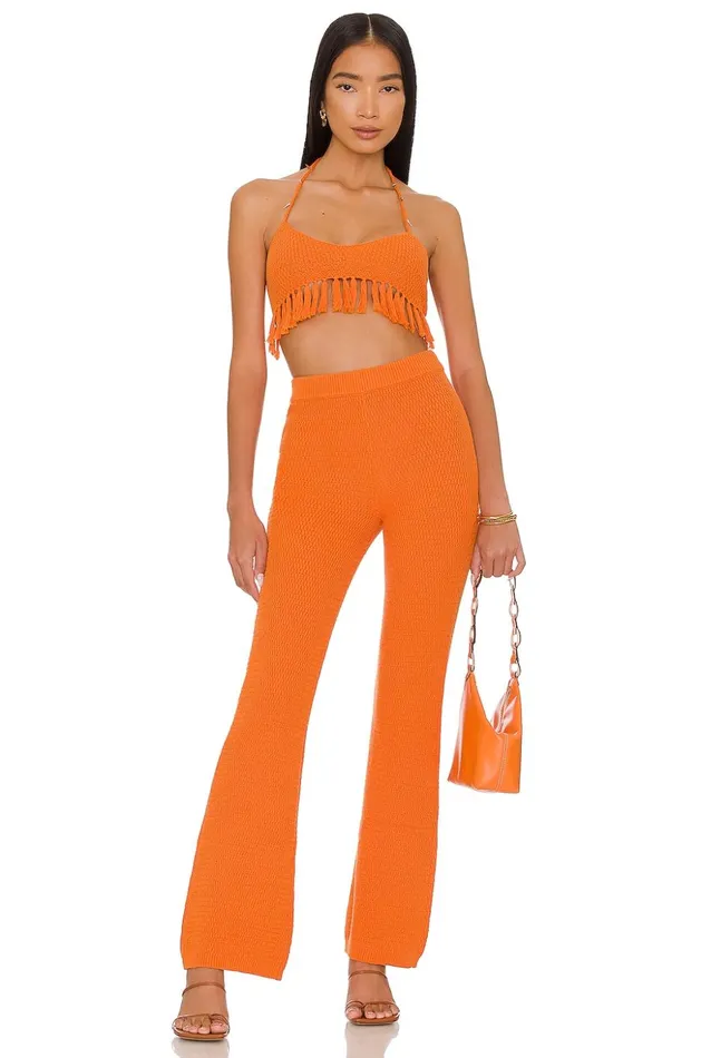 Lovers and Friends Tops Women Devitta Crop Top W Fringe Tangerine Lovers and Friends Tops Women Devitta Crop Top W Fringe Tangerine