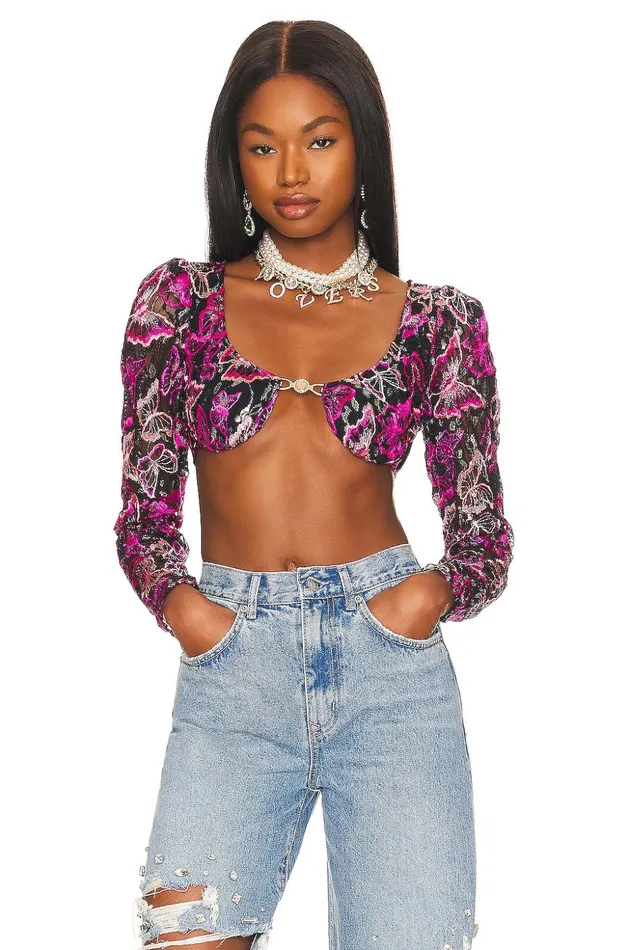 Lovers and Friends Tops Women Lovers Friends Elysian Cropped Top Mariposa Multi