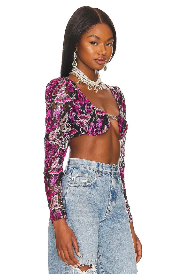 Lovers and Friends Tops Women Lovers Friends Elysian Cropped Top Mariposa Multi Lovers and Friends Tops Women Lovers Friends Elysian Cropped Top Mariposa Multi