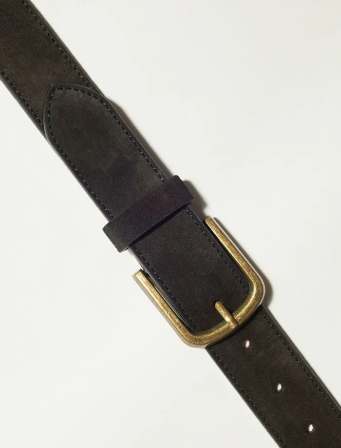 Lucky Brand Belts Men Mens Suede Belt Black