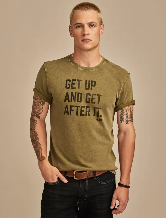 Lucky Brand Graphic Tees Men Cole Hauser Get Up Graphic Tee Capulet Olive