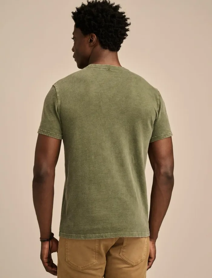 Lucky Brand Graphic Tees Men Guinness Harp Logo Rifle Green