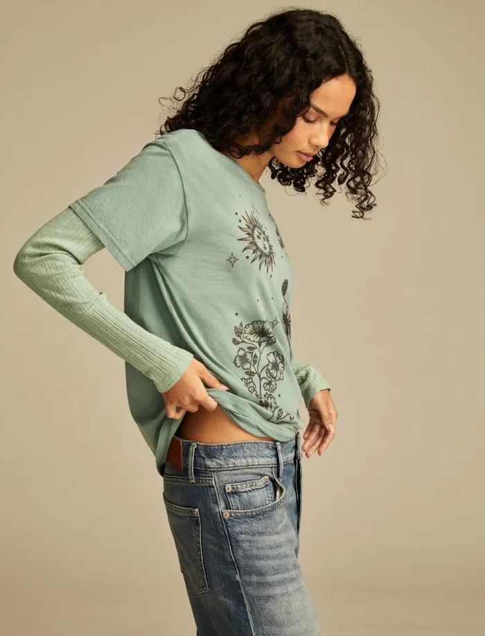 Lucky Brand Graphic Tees Women Trust The Journey Boyfriend Tee Trellis