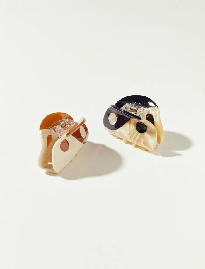 Lucky Brand Hair Accessories Women Mini Yin Yang Claw Set Black