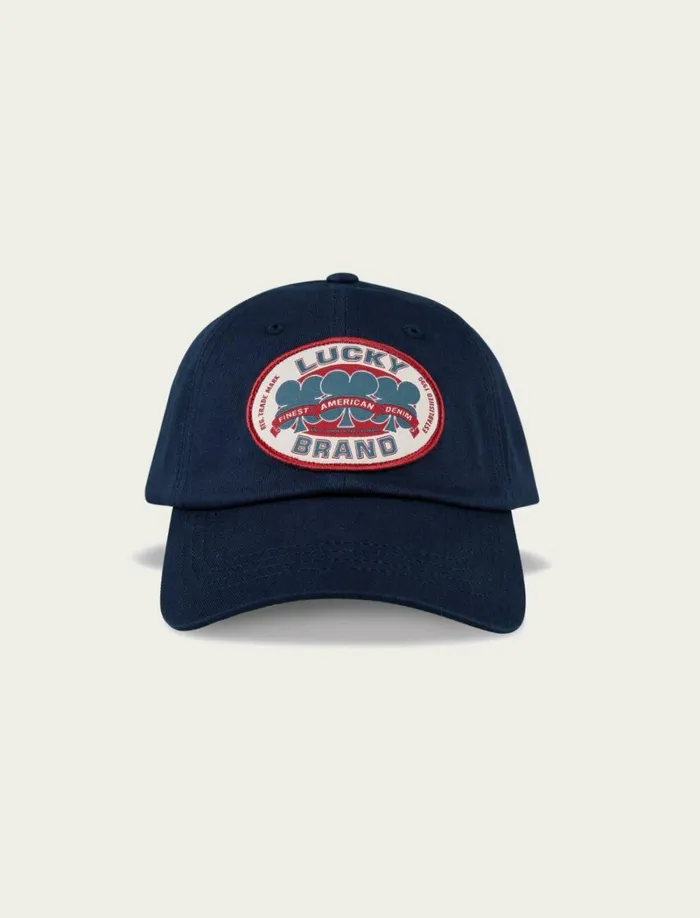 Lucky Brand Hats Men Oval Clover Patch Dad Hat Dark Blue