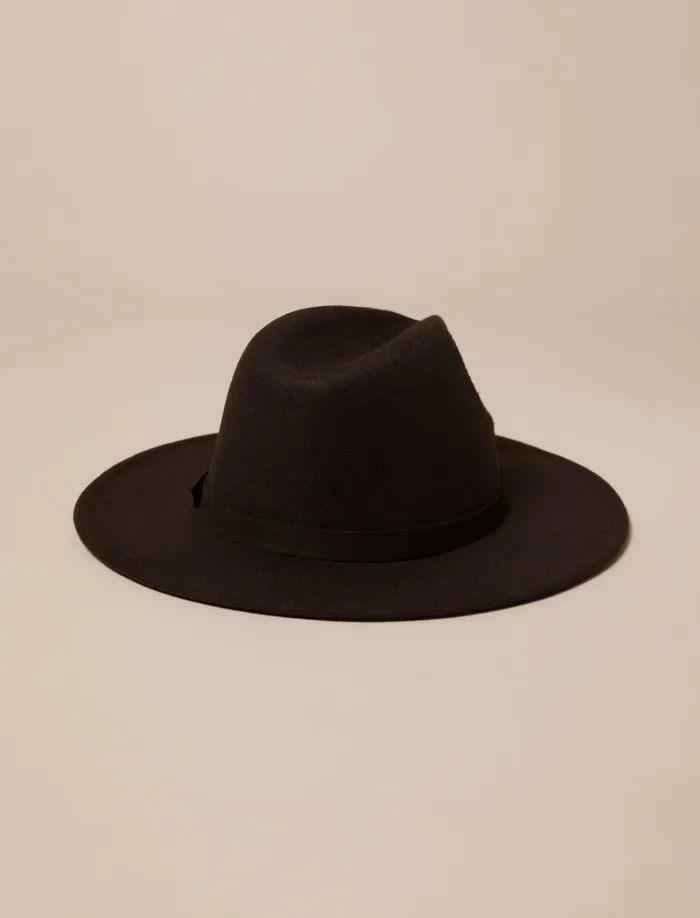 Lucky Brand Hats Women Felt Ranger W Clover Clip Black