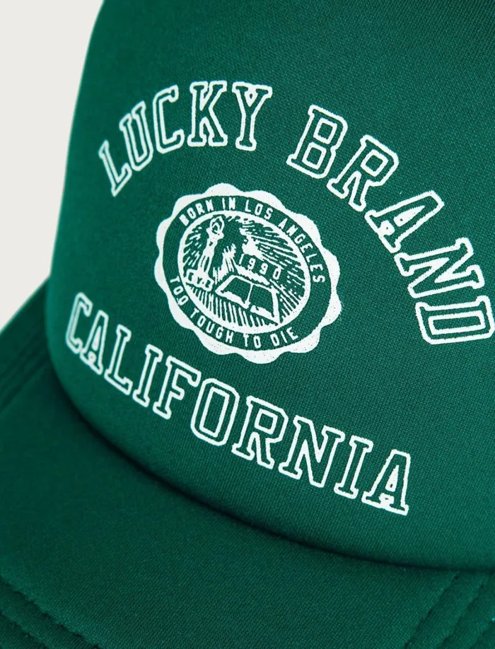 Lucky Brand Hats Women Lucky Collegiate Trucker Hat Dark Green