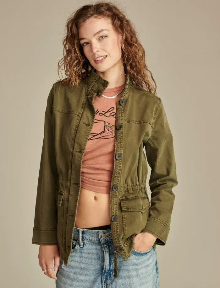 Lucky Brand Jackets and Outerwear Women Utility Jacket Olive Night