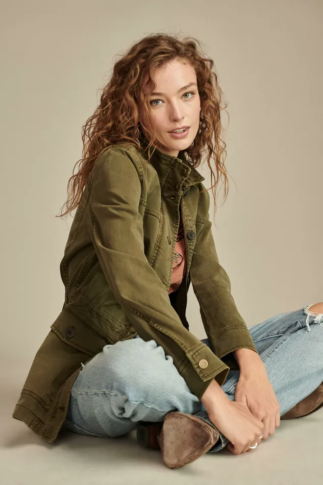 Lucky Brand Jackets and Outerwear Women Utility Jacket Olive Night