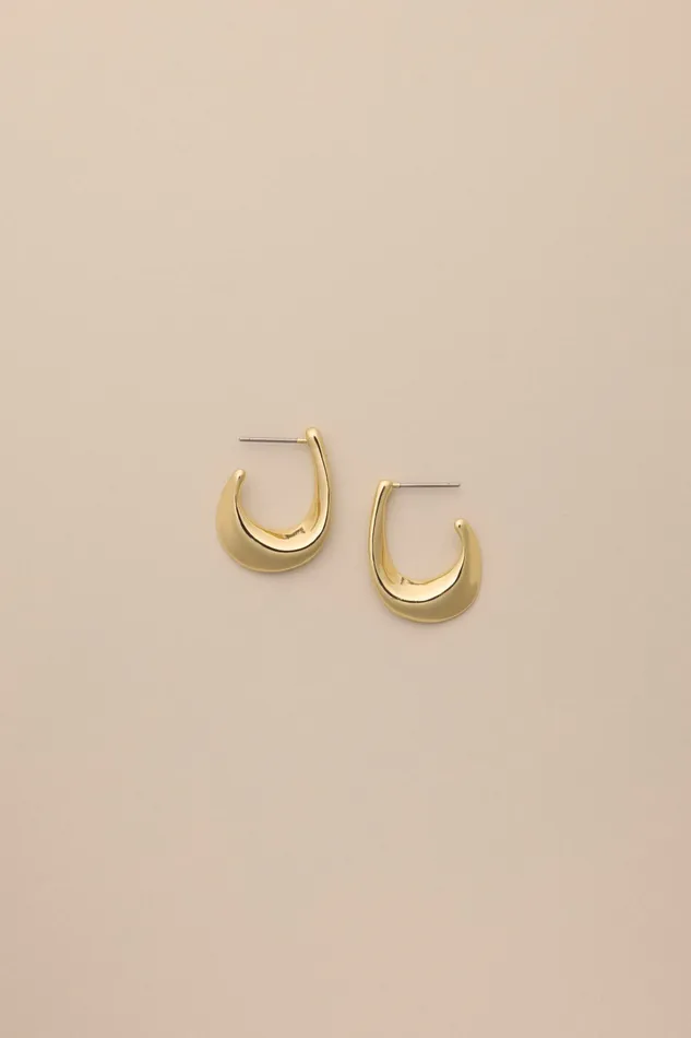 Lucky Brand Jewelry Women Asymmetrical Hoop Earring Gold