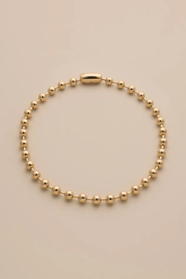 Lucky Brand Jewelry Women Ball Chain Necklace Gold
