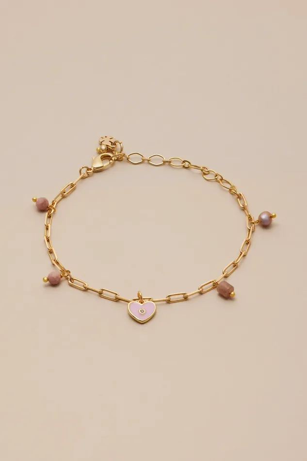 Lucky Brand Jewelry Women Charm Link Bracelet Pink