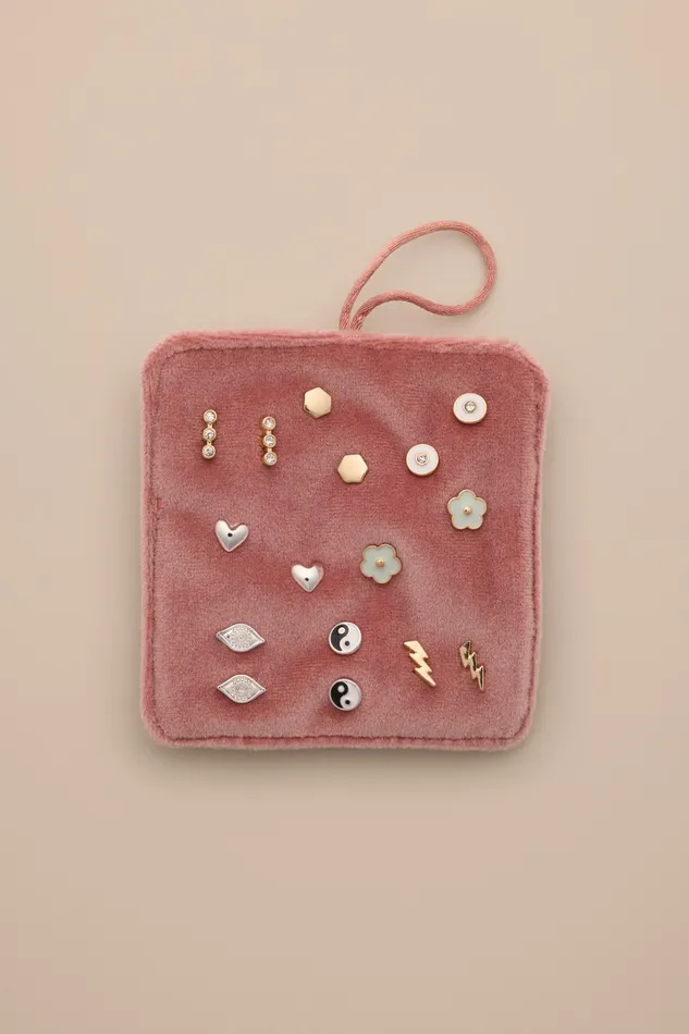Lucky Brand Jewelry Women Enamel Stud Earring Set Two Tone