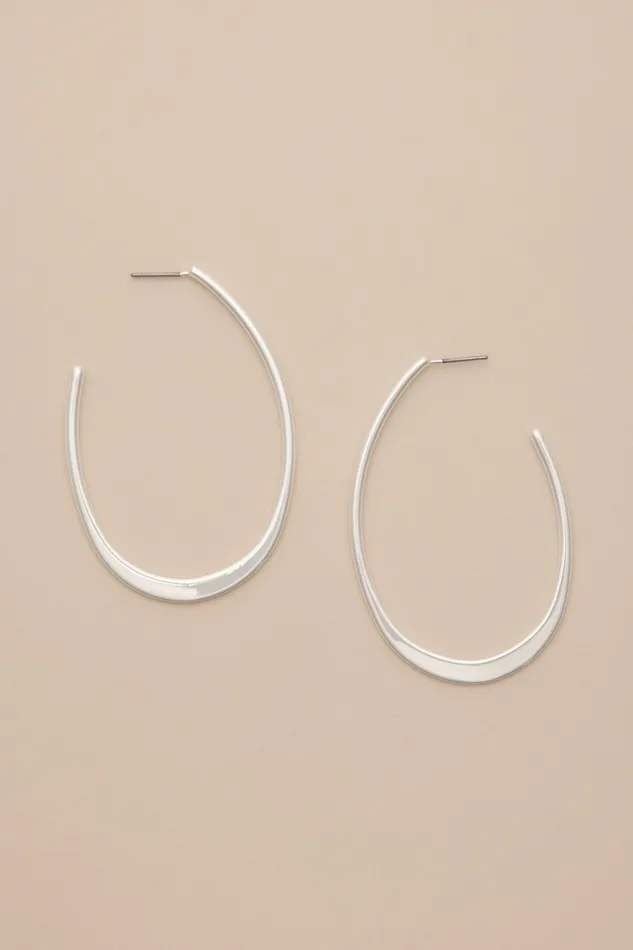 Lucky Brand Jewelry Women Half Hoop Earrings Silver