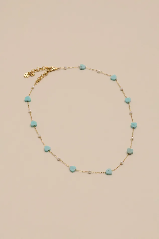 Lucky Brand Jewelry Women Jade Heart Necklace Gold