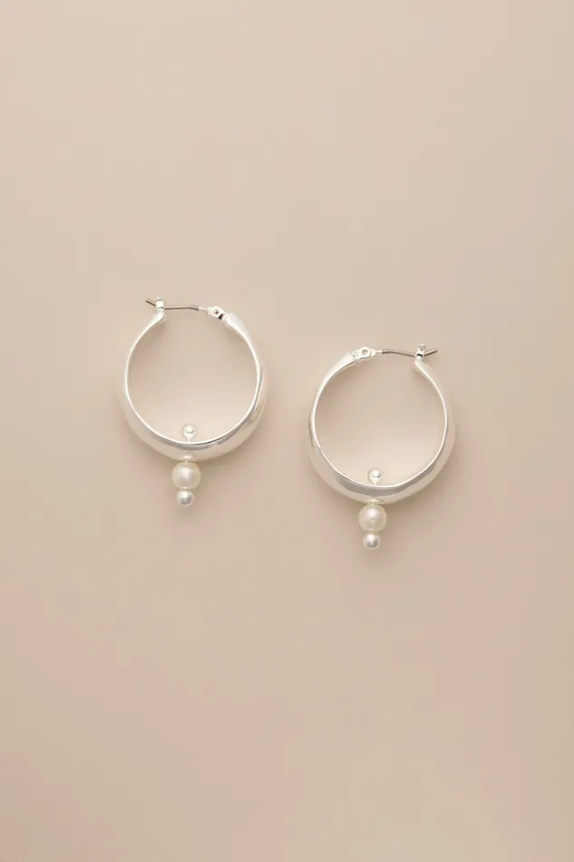 Lucky Brand Jewelry Women Pierced Hoop Earring Silver