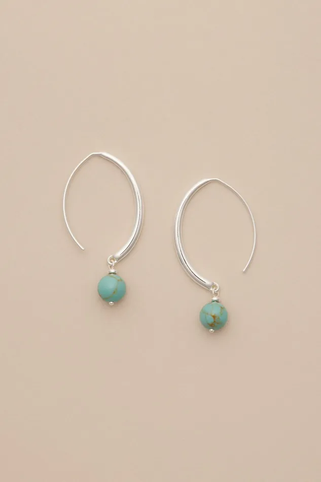 Lucky Brand Jewelry Women Swirl Beaded Earrings Silver