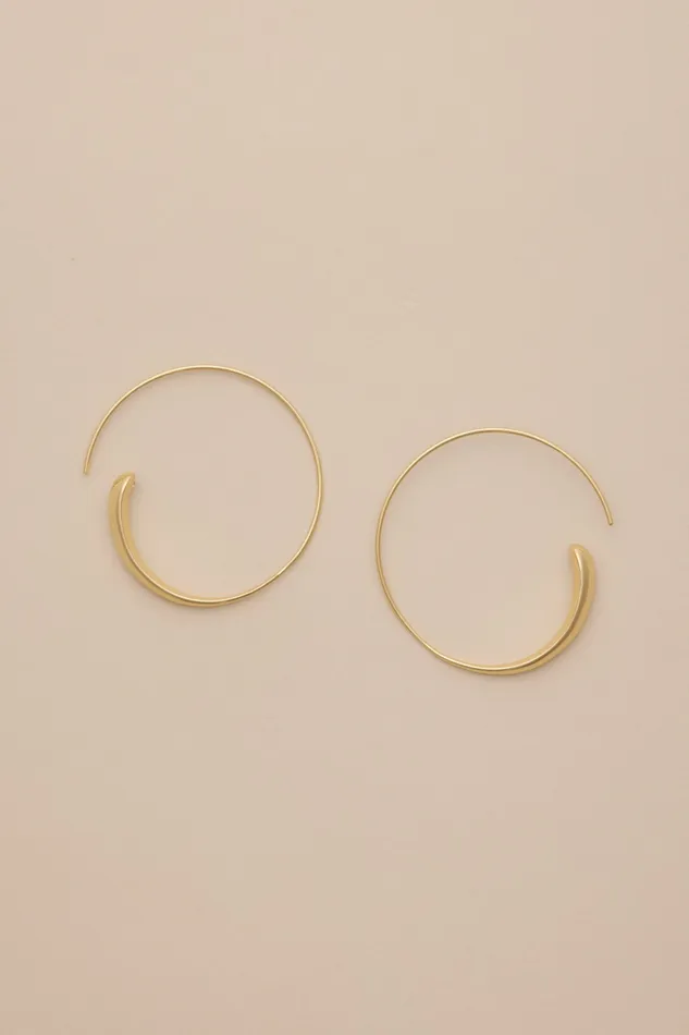 Lucky Brand Jewelry Women Swirl Hoop Earring Gold