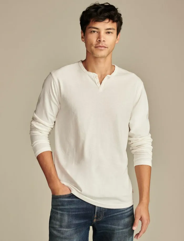 Lucky Brand Shirts and Tops Men Venice Burnout Long Sleeve Marshmallow