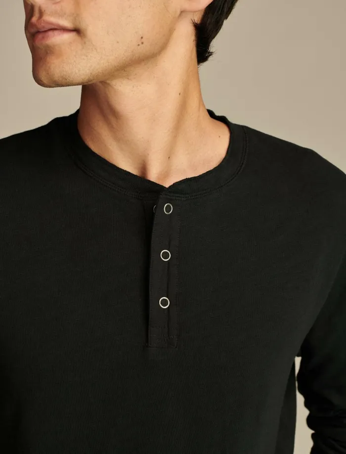 Lucky Brand Shirts and Tops Men Weekend Slub Jersey Long Sleeve Henley Jet Black