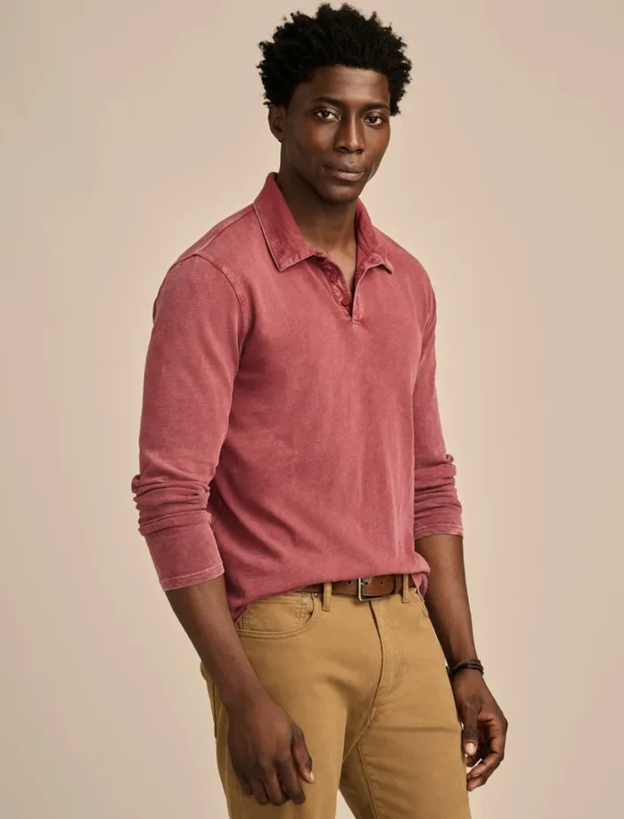 Lucky Brand Shirts and Tops Men Weekend Slub Polo Cabernet