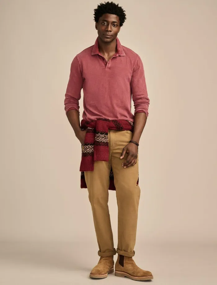 Lucky Brand Shirts and Tops Men Weekend Slub Polo Cabernet