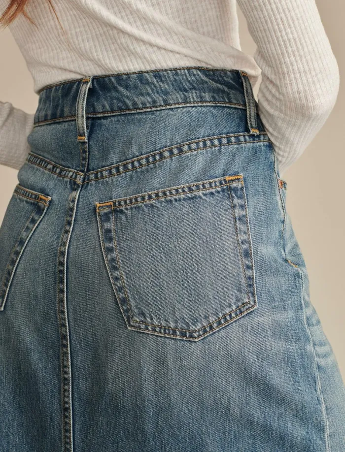 Lucky Brand Skirts Women Denim Maxi Skirt Mackie Wash
