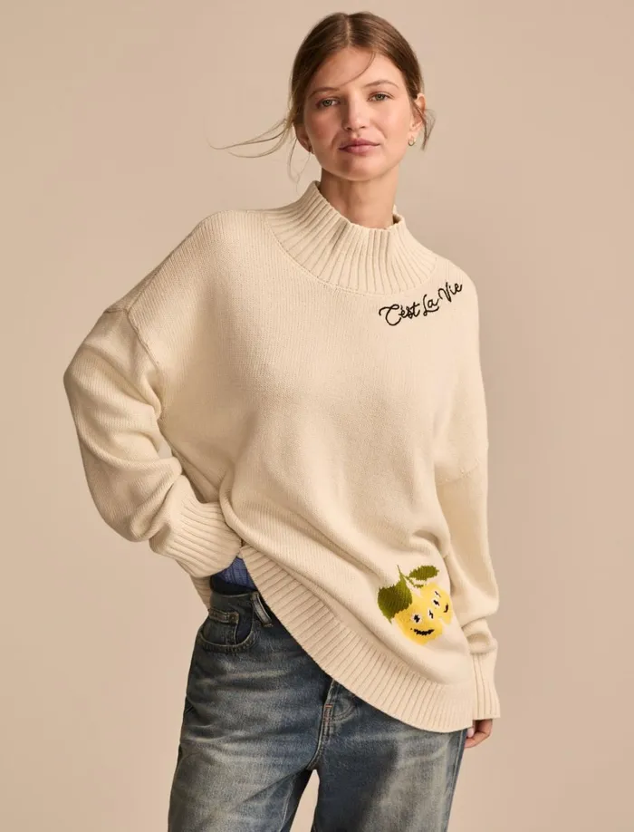 Lucky Brand Sweaters and Sweatshirts Women Intarsia Turtleneck Turtledove