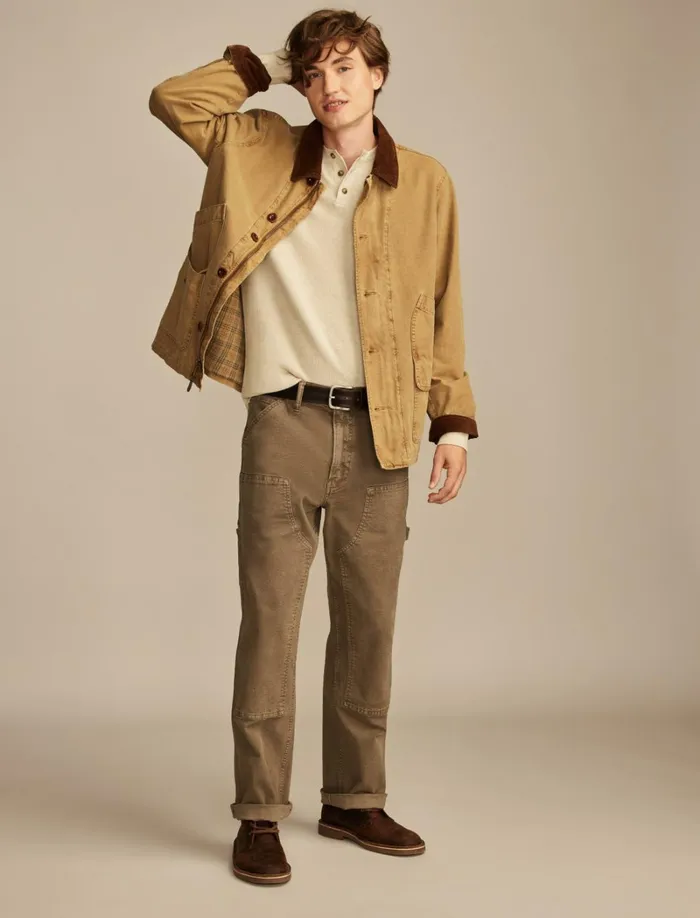 Lucky Brand Sweaters Men Henley Sweater Heather Beige