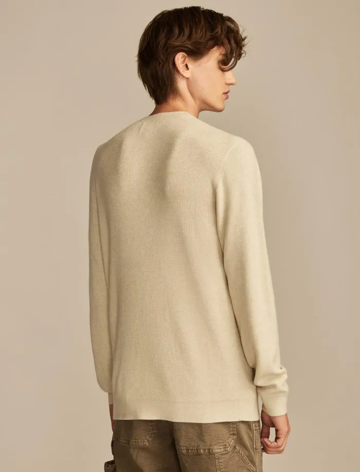 Lucky Brand Sweaters Men Henley Sweater Heather Beige