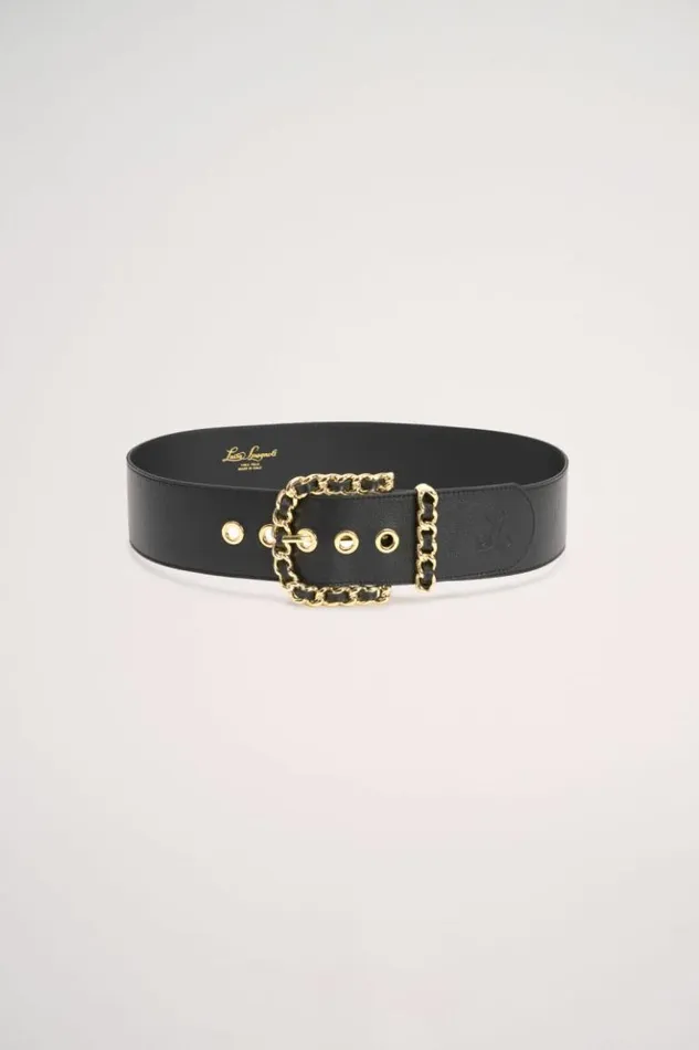 Luisa Spagnoli Belts Dimando 8211 Belt With Gilded Details Blackgold 8211 Women