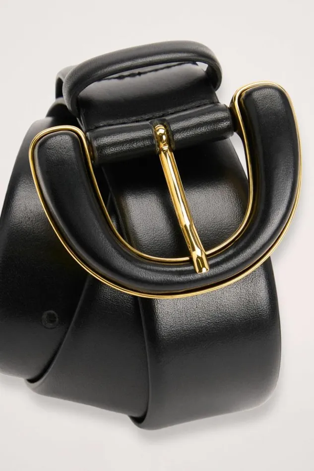 Luisa Spagnoli Belts Ducenta 8211 Leather Belt Blackgold 8211 Women Luisa Spagnoli Belts Ducenta 8211 Leather Belt Blackgold 8211 Women