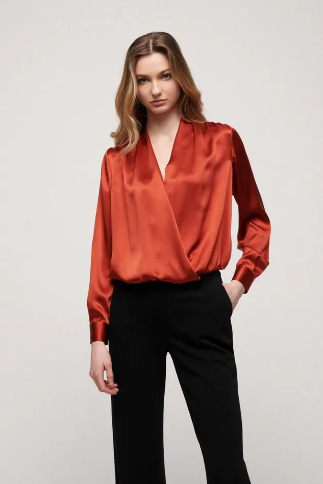 Luisa Spagnoli Blouses And Shirts Lancetta 8211 Silk Blouse Rust 8211 Women
