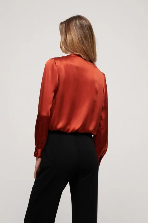 Luisa Spagnoli Blouses And Shirts Lancetta 8211 Silk Blouse Rust 8211 Women Luisa Spagnoli Blouses And Shirts Lancetta 8211 Silk Blouse Rust 8211 Women