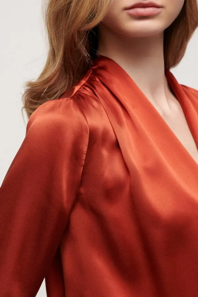 Luisa Spagnoli Blouses And Shirts Lancetta 8211 Silk Blouse Rust 8211 Women Luisa Spagnoli Blouses And Shirts Lancetta 8211 Silk Blouse Rust 8211 Women