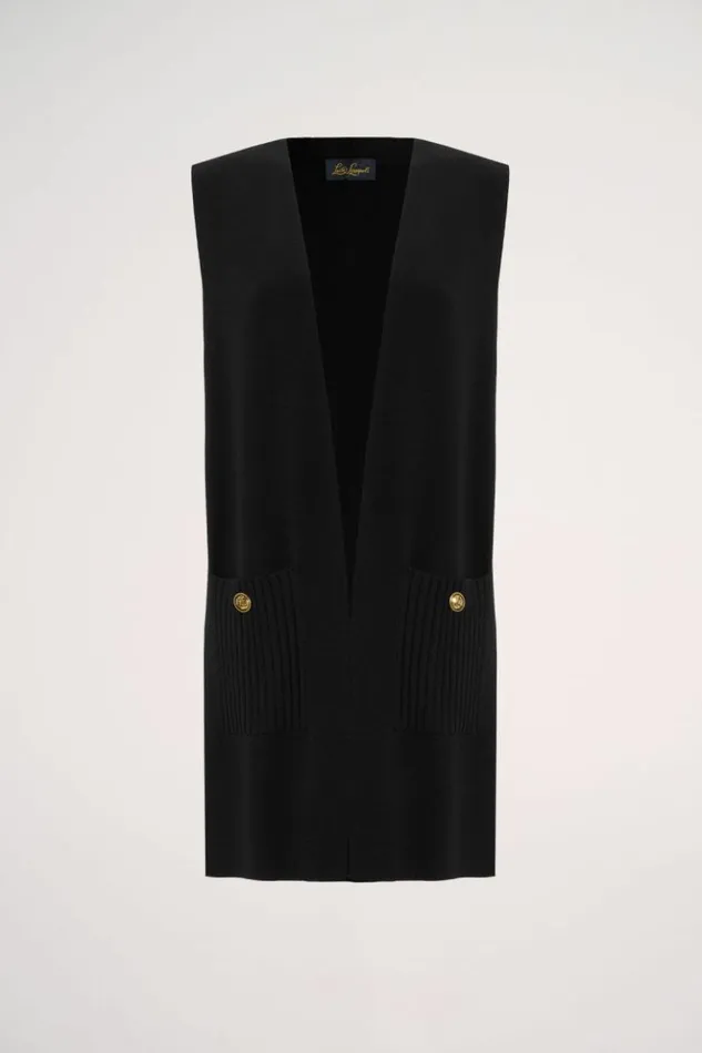 Luisa Spagnoli Cardigan Menna 8211 Knit Vest Black 8211 Women Luisa Spagnoli Cardigan Menna 8211 Knit Vest Black 8211 Women