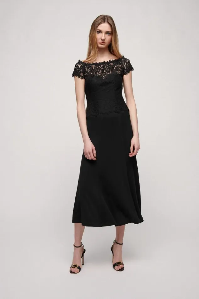 Luisa Spagnoli Formal Dresses Graffetta 8211 Elegant Dress Black 8211 Women