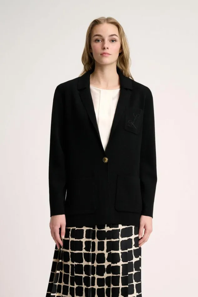 Luisa Spagnoli Jackets and Blazers Mancina 8211 Embroidered Jacket Black 8211 Women Luisa Spagnoli Jackets and Blazers Mancina 8211 Embroidered Jacket Black 8211 Women