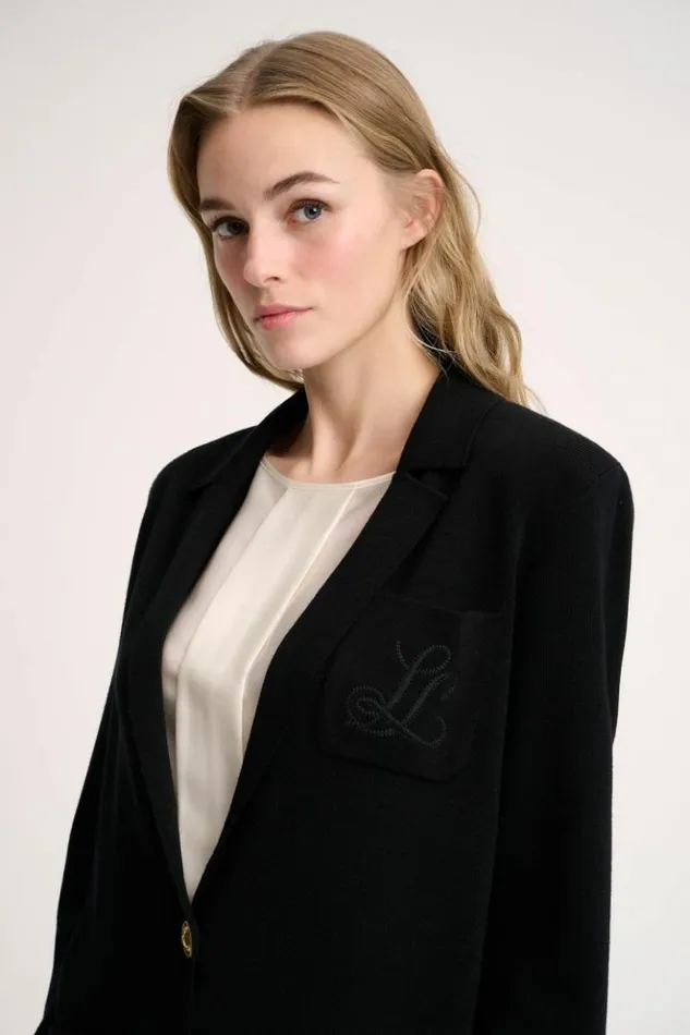 Luisa Spagnoli Jackets and Blazers Mancina 8211 Embroidered Jacket Black 8211 Women Luisa Spagnoli Jackets and Blazers Mancina 8211 Embroidered Jacket Black 8211 Women