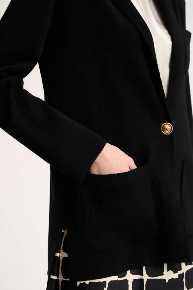Luisa Spagnoli Jackets and Blazers Mancina 8211 Embroidered Jacket Black 8211 Women Luisa Spagnoli Jackets and Blazers Mancina 8211 Embroidered Jacket Black 8211 Women