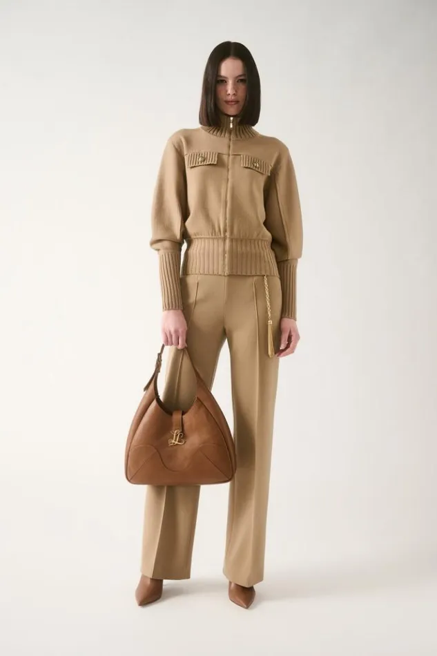 Luisa Spagnoli Jackets and Blazers Merlo 8211 Knit Bomber Jacket Camel 8211 Women Luisa Spagnoli Jackets and Blazers Merlo 8211 Knit Bomber Jacket Camel 8211 Women