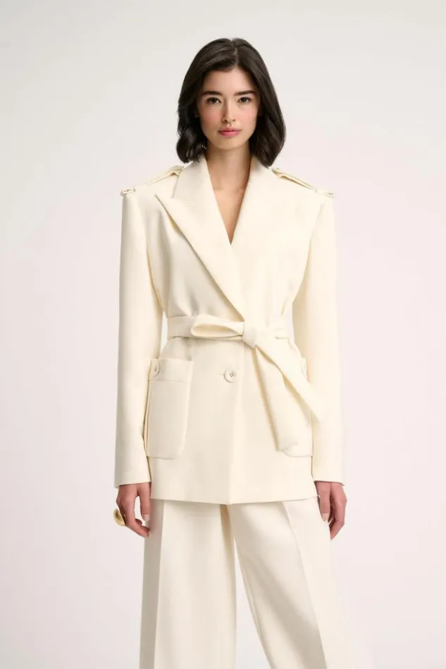 Luisa Spagnoli Jackets and Blazers Salerno 8211 Blended Wool Jacket 8211 Fashion Show Cream 8211 Women Luisa Spagnoli Jackets and Blazers Salerno 8211 Blended Wool Jacket 8211 Fashion Show Cream 8211 Women