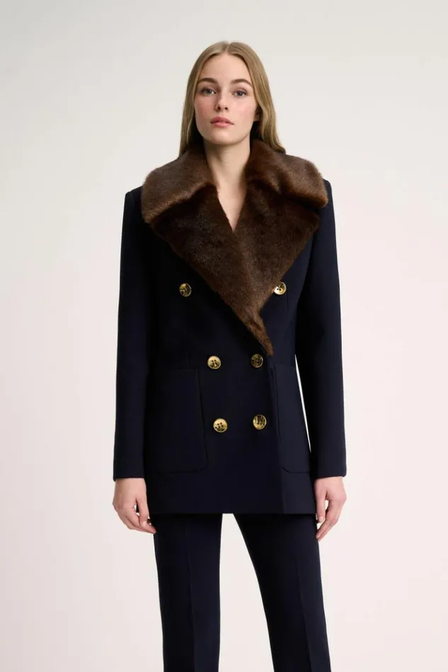 Luisa Spagnoli Jackets and Blazers Sarca 8211 Marinire Jacket 8211 Fashion Show Bluebrown 8211 Women Luisa Spagnoli Jackets and Blazers Sarca 8211 Marinire Jacket 8211 Fashion Show Bluebrown 8211 Women