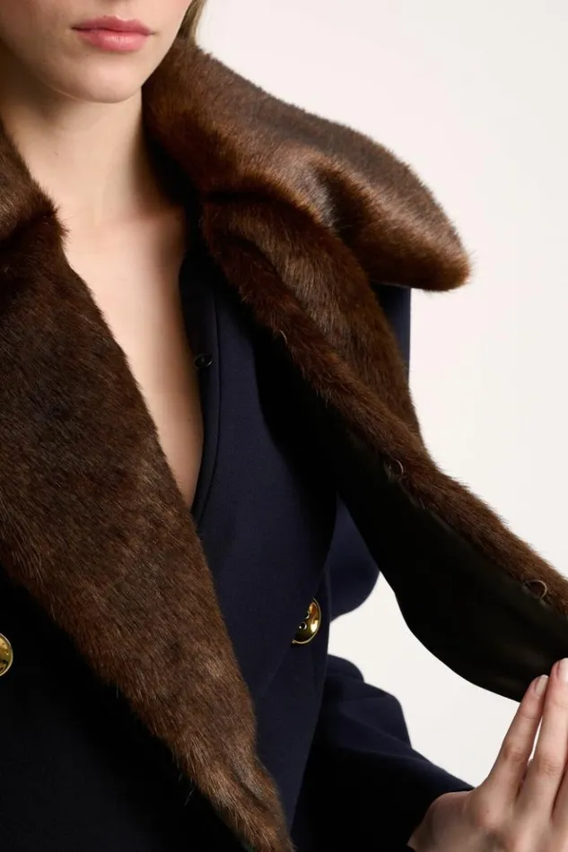 Luisa Spagnoli Jackets and Blazers Sarca 8211 Marinire Jacket 8211 Fashion Show Bluebrown 8211 Women Luisa Spagnoli Jackets and Blazers Sarca 8211 Marinire Jacket 8211 Fashion Show Bluebrown 8211 Women