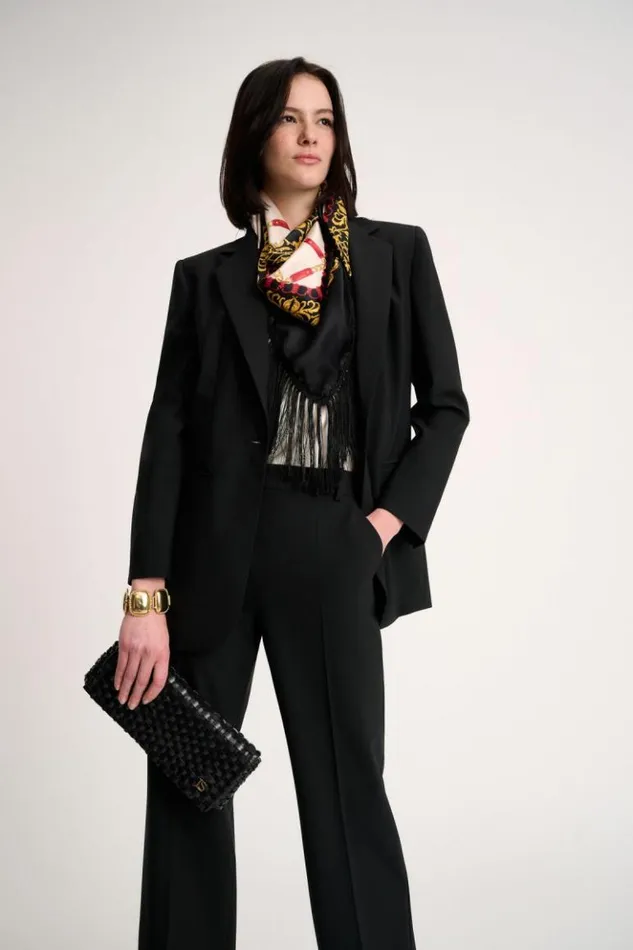 Luisa Spagnoli Jackets and Blazers Sauna 8211 Long SingleBreasted Jacket Black 8211 Women Luisa Spagnoli Jackets and Blazers Sauna 8211 Long SingleBreasted Jacket Black 8211 Women