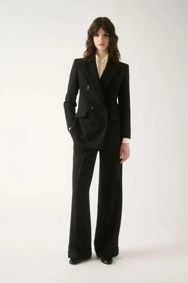 Luisa Spagnoli Jackets and Blazers Sfinge 8211 DoubleBreasted Jacket Black 8211 Women