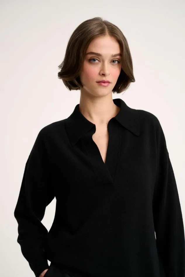 Luisa Spagnoli Knitwear Cajal 8211 Cashmere Polo Black 8211 Women