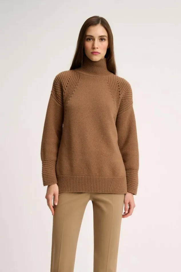 Luisa Spagnoli Knitwear Cameriera 8211 OpenKnit Pullover Camel 8211 Women
