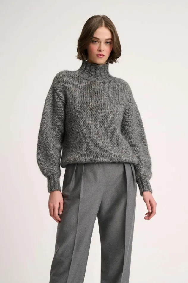 Luisa Spagnoli Knitwear Coccolo 8211 Lurex Pullover Grey Melange 8211 Women Luisa Spagnoli Knitwear Coccolo 8211 Lurex Pullover Grey Melange 8211 Women