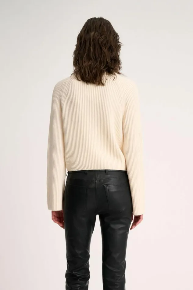 Luisa Spagnoli Knitwear Magnus 8211 RibKnit Turtleneck Pullover Cream 8211 Women Luisa Spagnoli Knitwear Magnus 8211 RibKnit Turtleneck Pullover Cream 8211 Women
